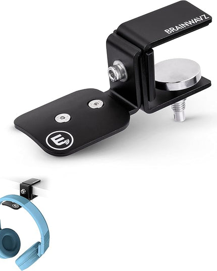 BRAINWAVZ Hengja - The Desk Headphone Stand Hanger Mount, All Metal, Rotatable Mount, PC & Gaming Headset Holder