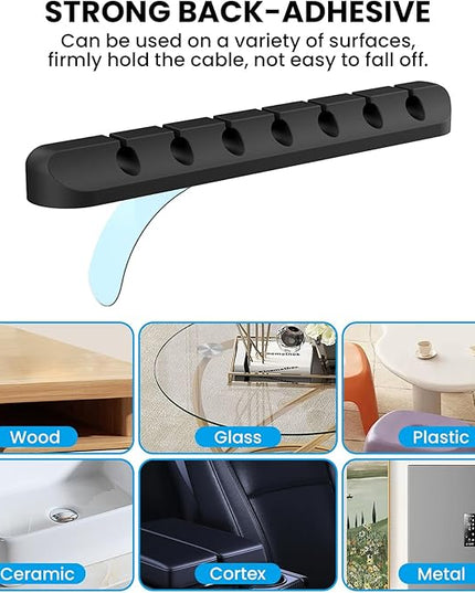 AhaStyle Cable Clips, 3 Pack Cord Holders Cable Organizer Self Adhesive Cord Keeper for Desktop Organizing USB Cable/Nightstand Power Cord/Mouse Cable/Wire PC/Cord Clips for Home Office and Car