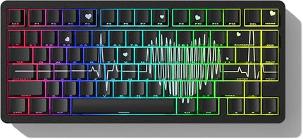 PBT Keycaps-Cherry Key caps, Heart Design Dye Sublimation 130 Keys Set for Cherry Gateron MX Switches Keyboards, Black