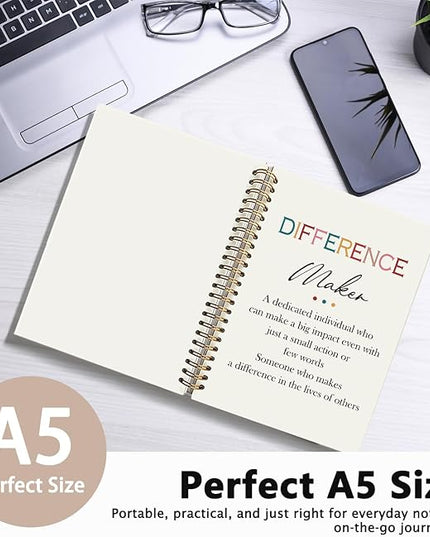 Difference Maker Gift Notebook Journal, Appreciation Gifts for Coworkers Teacher Mentor Boss Coach, Coworker Gifts, Thank You Gifts for Women Men Hardcover Spiral Notebook 5.5x8.3 Inch