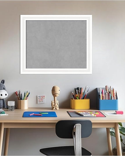 Amanti Art White Framed Magnetic Board 19x23 Small Vision Board for use with Magnets, 100% Metal Sheet to Display Items as Office Decor or for Home Organization in mudroom, Kitchen or Kids Room