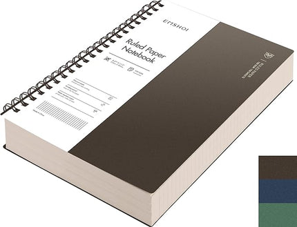 EMSHOI A4 Spiral Notebook College Ruled Lined Journal, 11.2" X 8.27",150 Sheets, 100gsm Thick Paper, Waterproof Softcover, Twin-Wire Binding, for Women Men School Work Business Writing, Gifts-Coffee