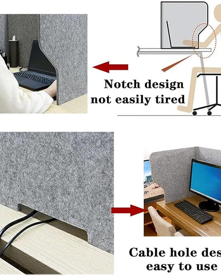 Acoustic Desk Divider Portable Privacy Panels 2Pack Foldable Partitions for Office Classroom Ideal School & Workspace Customization