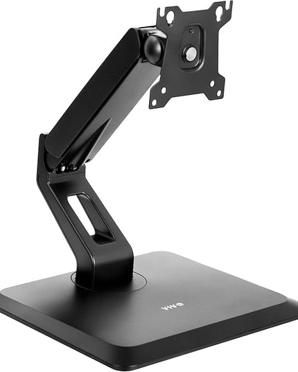 VIVO Premium Single 17 to 32 inch VESA Monitor and Touch Screen Desk Stand with Rotating Base, Freestanding Pneumatic Height Adjustable Arm, 12 inch Maximum Screen Height, Black, STAND-V001R