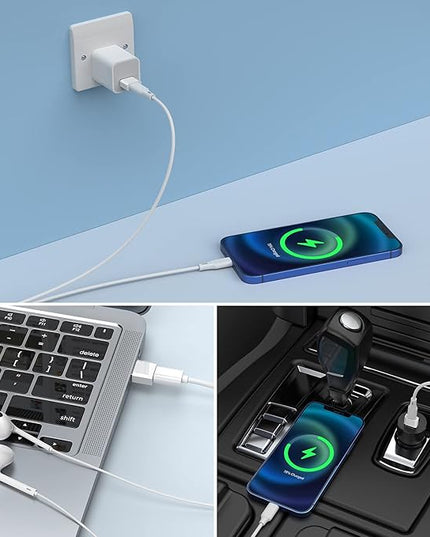 USB C Female to USB Male Adapter (4-Pack), Type C Charging Cord Connect USB A Charger for iPhone 17 16 15 14 13 12 11 Pro Max, iPad Air 5 Mini 6, Samsung Galaxy S25 S24 S23 S22 Ultra,Google Pixel 9 8