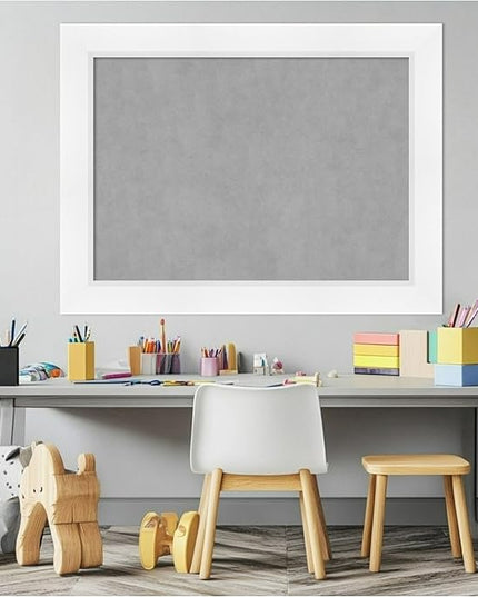 Amanti Art White Framed Magnetic Board 25x33 Medium Vision Board for use with Magnets, 100% Metal Sheet to Display Items as Office Decor or for Home Organization in mudroom, Kitchen or Kids Room