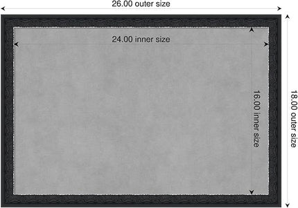 Amanti Art Black Framed Magnetic Board 18x26 Medium Vision Board for use with Magnets, 100% Metal Sheet to Display Items as Office Decor or for Home Organization in mudroom, Kitchen or Kids Room