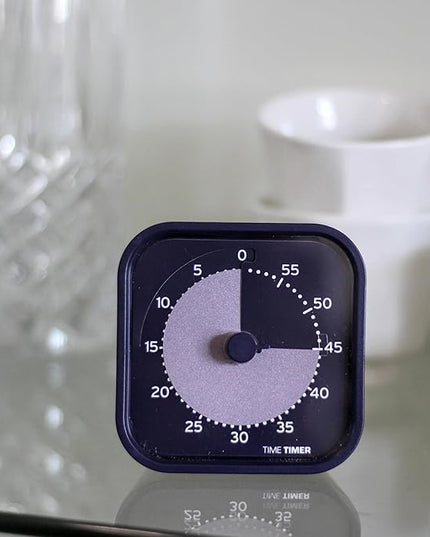 Time Timer MOD Home - Metallic Series - Individual Sized 60 Minute Visual Countdown Timer for ADHD, Adults, Students, and Pomodoro with Silent Operation (Metallic Indigo)