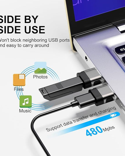 USB C Female to USB Male Adapter 6 Pack,USB to USBC Adapter,A to C Charger Converter,USB OTG Adaptor for iPhone 16 15 14,MacBook,Laptop,PC,Tablet,Phones(Grey)