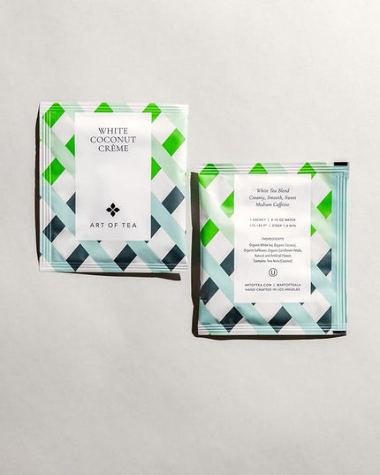 Art of Tea | White Coconut Crème Tea | 50 Eco Friendly Pyramid Tea Bag Sachets