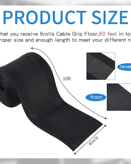 WILLBOND Carpet Cord Cover Cable Protector Floor Cover Cable Protector Management Only for Commercial Office Carpet(59.06 ft,Black)