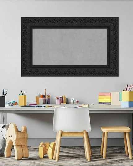 Amanti Art Black Framed Magnetic Board 19x31 Small Vision Board for use with Magnets, 100% Metal Sheet to Display Items as Office Decor or for Home Organization in mudroom, Kitchen or Kids Room
