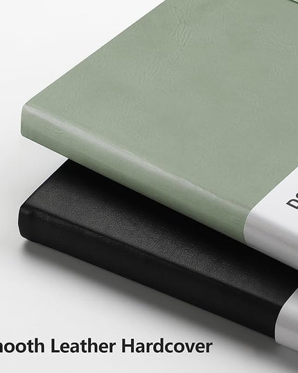 RETTACY Bullet Dotted Journal Notebook, 192 Pages, A5 Medium Size (5.7'' x 8.3''), Leather Hardcover, 100 GSM Thick Paper, for Bullet Journaling, Planning, Tracking (Sage Green)