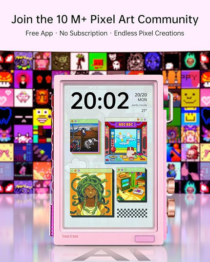 Divoom Times Frame-10.1" WiFi Digital Picture Frame with 64GB, Free App with No Subscription Fees, Supports Uploading Photos/Videos/Calendars/Weather/Sports Scores and Various AI DIY Content