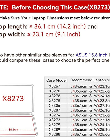 Smatree 15.6 inch Hard EVA Sleeve Compatible for ASUS Chromebook CX15 CX1505, for Vivobook Pro 15 N6506/M6500, for ExpertBook P1 P1503, for Vivobook 15 F512/S15/S15 OLED/Go 15 OLED Case (X8273)