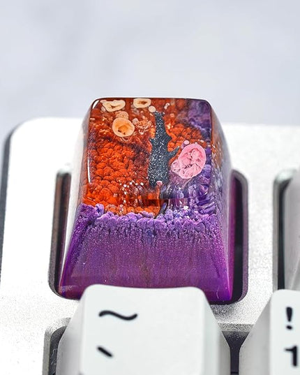 Whale Shark Artisan Keycap Orange Purple Ocean Keycap R1 SA Profile Custom Sea Creatures Keycaps 1U ESC Handmade Gaming Resin Key Cap Cherry MX Switch Compatible Mechanical Keyboard Ocean Lover Gift