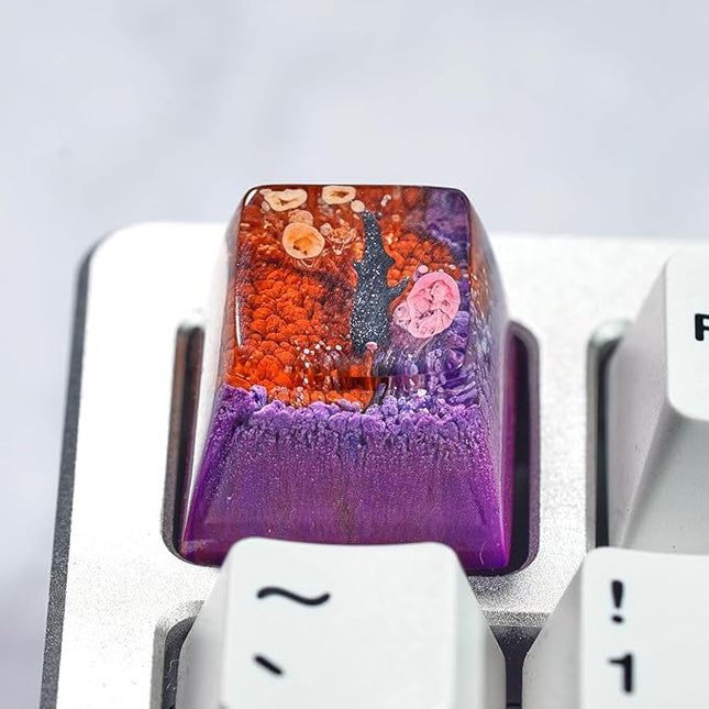 Whale Shark Artisan Keycap Orange Purple Ocean Keycap R1 SA Profile Custom Sea Creatures Keycaps 1U ESC Handmade Gaming Resin Key Cap Cherry MX Switch Compatible Mechanical Keyboard Ocean Lover Gift
