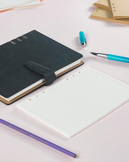 A5 Line Loose Leaf Refill Paper, 210x142mm, 135 Sheets Planner Refills, 6-Ring Binder Refill, 100GSM College Ruled Insert Papers for Notebooks, School, Office, College Notes, Journals & Note-Taking