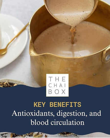 The Chai Box Loose Leaf Masala Chai - Gluten & Caffeine Free | Organic Rooibos Tea made with Ginger, Clove, Cinnamon, Cardamom, Fennel (Pack of 1) 2.5 oz | Makes 25 Cups | Small Batch Loose Leaf Tea with Whole, Premium Spices