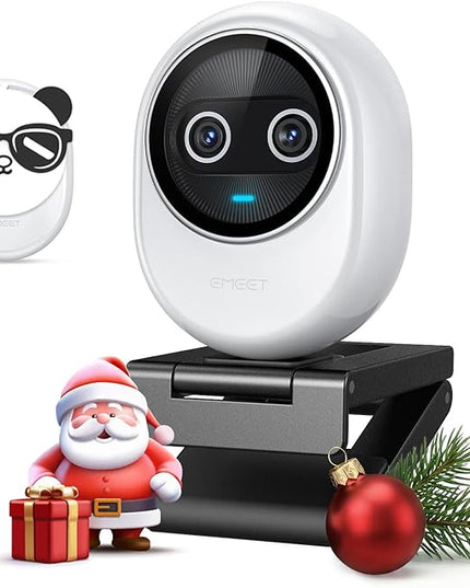 EMEET Piko+ (Piko Plus), World’s 1st Dual-Camera AI-Powered 4K Webcam, 1/2.55'' Sony Sensor, 3 Mics&3 Sound Modes, Panda Magnetic Privacy Cover, USB C-C&C-A, Ideal for Livestreamers