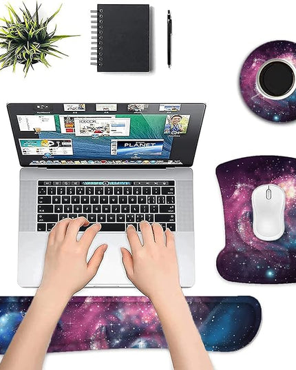 Lateefah Mouse Pad with Wrist Rest, 3-in-1 Gaming Mouse Pad, Keyboard Wrist Rest, Ergonomic Memory Foam Mousepad with Wrist Support for Computer Keyboard