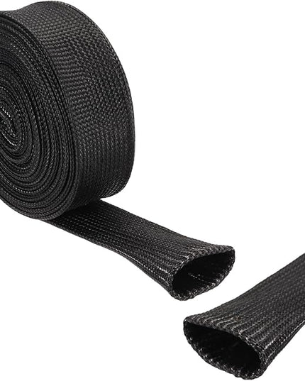 uxcell Insulation Cable Protector,15mm/0.59 Inch-3m/10 Feet High Temp Fiberglass Sleeve Black
