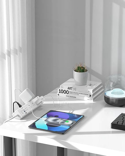 40W Fast Charging Station,Desk Clamp Power Strip 20W USB C,8 Outlets,8 USB Ports,4 USB C 4 USB A,Nightstand Edge Mount Surge Protector, 14AWG Cord, Fits 1.9" Tabletop Edge for Office,Home Furniture