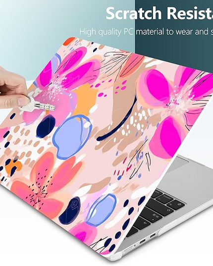 DONGKE for M4 MacBook Air 13.6 Inch Case 2025 2024 2023 2022 Model A3240 A3113 A2681 M3 M2 Chip, Plastic Hard Shell Case Cover with Touch ID for MacBook Air 13 Inch M4 - Floral Artistic