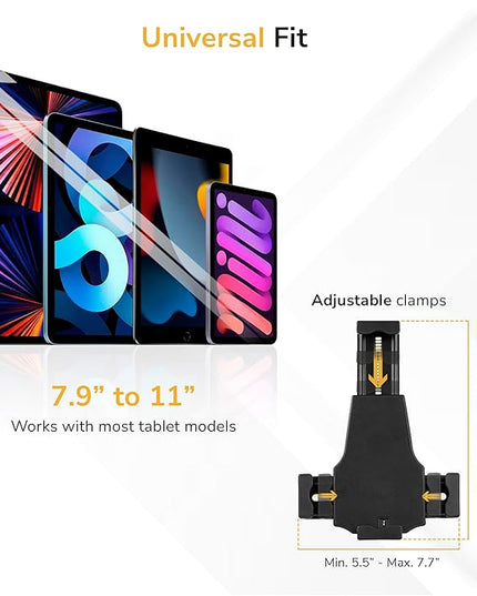 Mount-It! iPad Kiosk Stand, Anti-Theft Floor Stand with Lock, Height Adjustable Universal Tablet Kiosk for 7.9–11 Inch Tablets, Secure Commercial Tablet Stand for Retail & Business