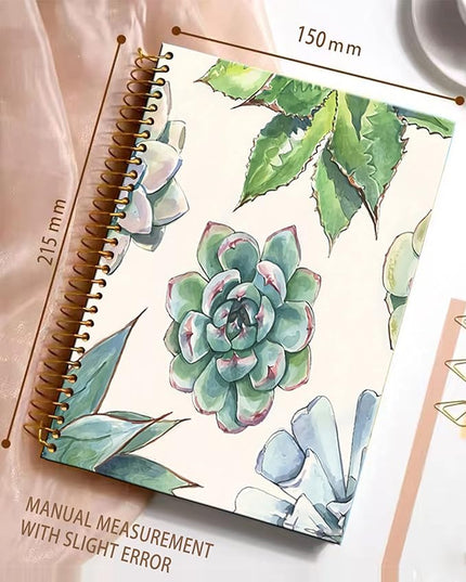 iampanda Spiral Journal Notebook,Strong TwinWire Binding with Premium Paper for Girl Women,Watercolor Design 60 Sheets A5 College Ruled NotebookJournal,Perfect for School Office Home Gifts,Cute