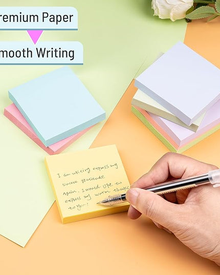 Sticky Notes 3x3 Inches, 8 Pads, 800 Sheets, 8 Color Sticky Note Pads, Premium Sticky Pads, Sticky Notes Bulk, Self-Stick Note Pads, 100 Sheets/pad