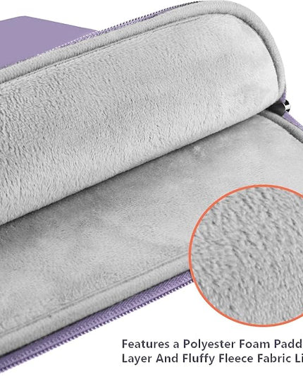 15.6 inch Laptop Sleeve Case, Shockproof Protective Notebook Case with Accessory Pocket, Briefcase Carrying Laptop Sleeve for 15.6" HP, ASUS, Dell, Lenovo, Acer -Lilac Colour