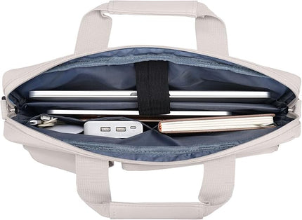 MOSISO Laptop Shoulder Bag 15.6 inch, 15-15.6 inch Computer Bag Compatible with MacBook Pro 16 inch, HP, Dell, Lenovo, Notebook with 2 Raised&1 Flapover&1 Horizontal Pocket&Handle&Belt, Stone Gray
