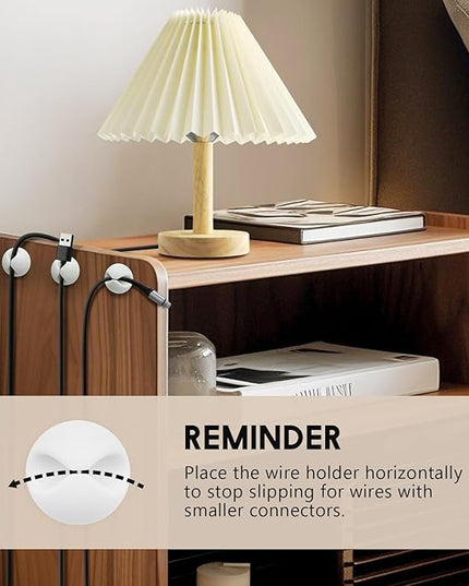 Cable Clips, Cord Holder, Adhesive Cord Clips, Wire Holder for Cable Management, Phone Charger, Desk, Wall, Nightstand and Office, White 9 PCS