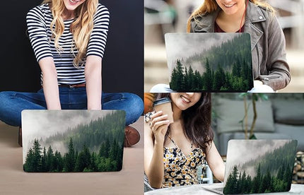 CISSOOK Compatible with MacBook Air 13.6 inch Case A3240 A3113 A2681 2025 2024 2022 Release, Forest Hard Shell Case with Keyboard Cover Type C to USB Transfer for MacBook Air 13.6 M2 M3 M4, Forest