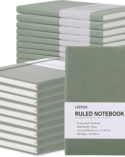 20 Pack Journals for Writing College Ruled Notebooks Journal in Bulk, Hardcover Notebooks (200Pages) for Note Talking, Lined Bullet Journals for Home School Office, 5.7"x8.4", Olive Green