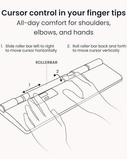 Contour RollerMouse Pro Ergonomic Central Rollerbar Design for Neck, Shoulder & Wrist Pain Relief, 6 Programmable Buttons, 600-2800 DPI, Productivity Plug & Play Mac & PC - Wireless - Extended