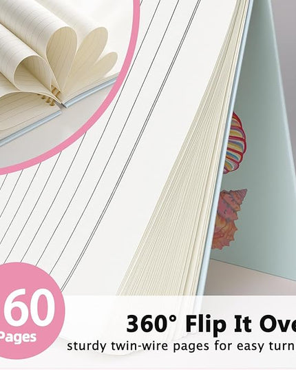 LIANHW Beach Pink Seashell Notebook, Preppy Coastal Ocean Notebooks for Note Taking, Ocean Conch Journal, Aesthetic Beachy Journals for Writing, Gifts for Beach Lovers, 5.5x8.3 Inch