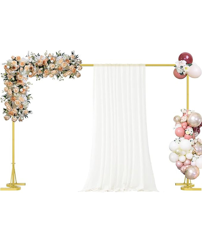 Backdrop Stand,10x7Ft Photo Backdrop Stand Photo Video Studio,Heavy Duty Square Metal Balloon Arch for Parties Wedding Photography Baby Shower Festival Decoration,Gold