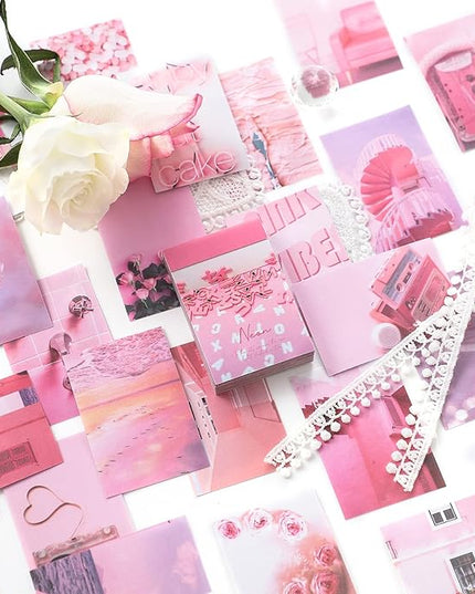 6 Sets 300 Pcs Washi Stickers Set Cute Aesthetic Sticker Book for Journaling, DIY Decorative Paper Sticker Decals for Bullet Journal Art Scrapbooking Diary Card Craft Gift Album Notebook Stationery