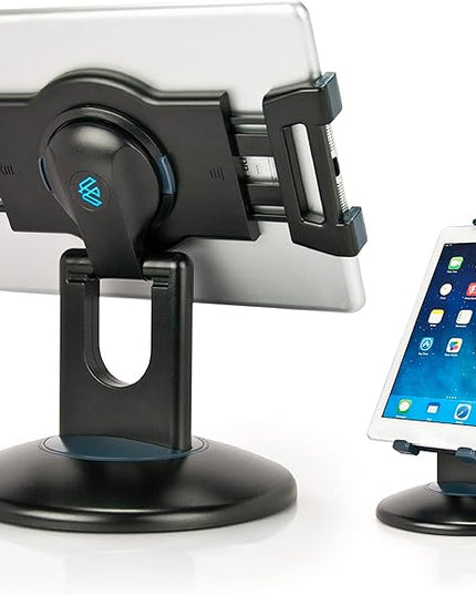 EHO Tablet Kiosk Stand, 360° Rotating Commercial Tablet Stand, Retail Kiosk, 6"-13" (Screens) Adapter Universal Holder for iPad, Air, Mini, Microsoft Surface, Most Tablets - Black
