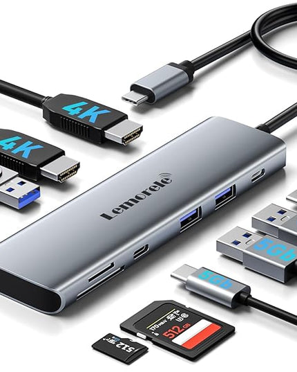 USB C Docking Station Dual Monitor, 10 in 1 USB C Hub with 2 HDMI Ports, PD Charging, SD/TF, 5 USB C/A Ports, Dual HDMI Adapter for Dell XPS/HP/Lenovo/Surface