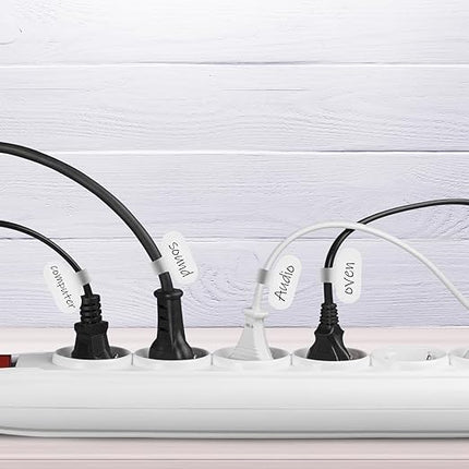 Cord Labels 40 Pack White Hook and Loop Cable Tags for Electronics, Computers, and Chargers Reusable Cable Labels Wire Tags for Easy Identification and Organization