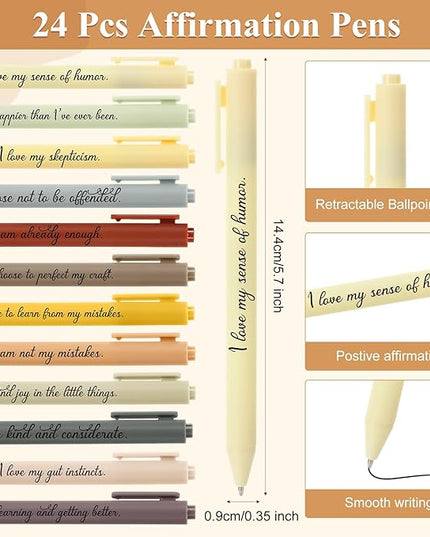 Kosiz 48 Pcs/24 Set Positive Affirmation Gifts Gratitude Spiral Notebooks with Pens Motivational Encouragement Notepads Daily Affirmations Journal for Women Valentine Galentine Gifts (Flower)