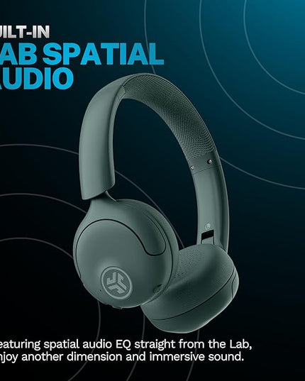 JLab Go Lux ANC Wireless Headphones, Sage, Hybrid Active Noise Cancelling, Premium On-Ear Bluetooth Headset, Customizable Sound, Be Aware Mode, Cloud Foam Comfort, Multipoint Connection