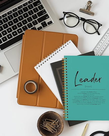 OXW Green Meeting Notebooks for Work, Leadership Gifts Office Work Notebook Journal for Writing Note Taking, Thank You Appreciation Gifts for Women Men Leader Mentor Boss Manager Principal, 5.5"x8.3"