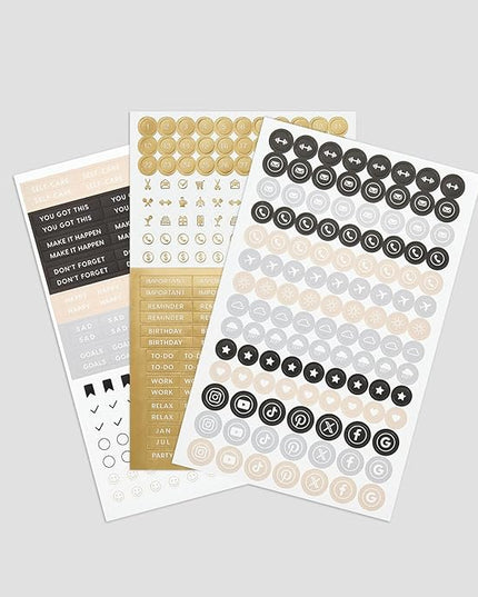 &And Per Se Dotted Journal Notebook, A5 Hardcover Leather Bullet Dotted Journal, 160 Pages 100 gsm Thick Paper, 3 Sheets of Stickers Included - 5.7'' x 8''（Emerald）