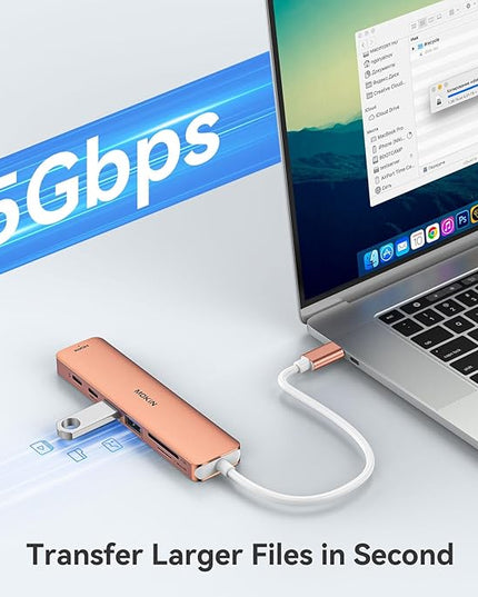 USB C Hub HDMI Adapter for MacBook Pro/Air, MOKiN 7 in 1 USB C Dongle with HDMI, SD/TF Card Reader, USB C Data Port,100W PD, and 2 USB 3.0 Compatible for MacBook Pro/Air, Dell XPS, Lenovo Thinkpad.