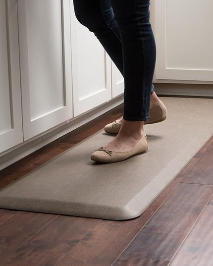 GelPro NewLife Designer Comfort Ergo-Foam Cushioned Anti-Fatigue Kitchen Floor Mat, Stain-Resistant, Waterproof, Non-Slip Padded Desk/Office Mat, 20" x 72", Grasscloth Charcoal