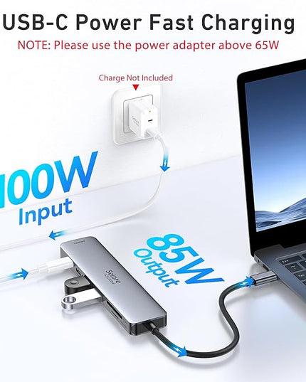 USB C Hub HDMI Adapter for MacBook Pro/Air, 7 in 1 USBC Dongle with HDMI, SD/TF Card Reader, USB C Data Port,100W PD, and 2 USB 3.0 Compatible for MacBook Pro/Air, Dell XPS, Lenovo Thinkpad.
